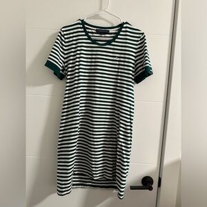 Tommy Hilfiger Emerald Green White Stripes Dress Size M